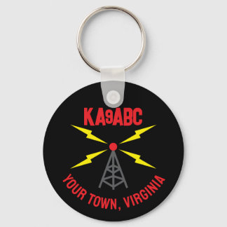 Amateur Radio Ham Operator Antenna och Call Sign Nyckelring