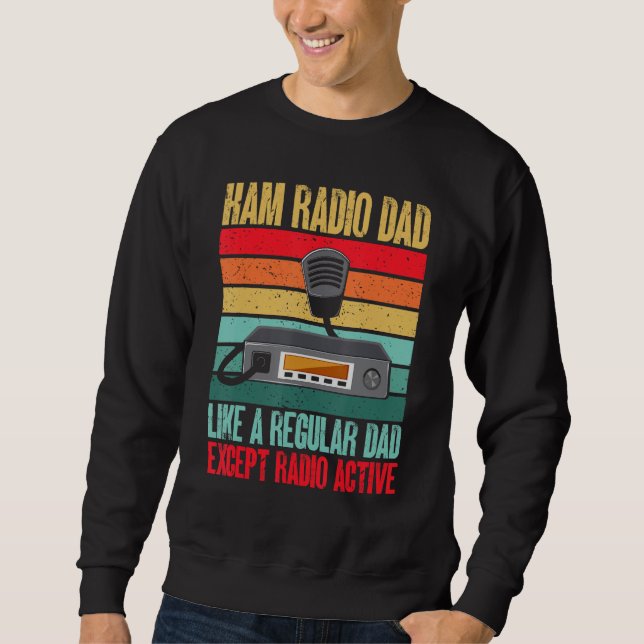 Amateur Radio Ham Radio Dad Radio Acitve Lång Ärmad Tröja (Framsida)