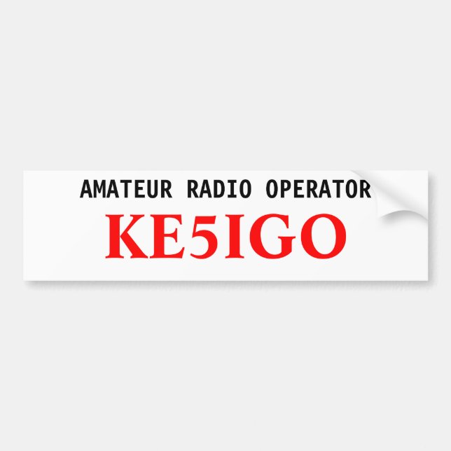 Amateur Radio Operator Bumper Sticker Bildekal (Framsidan)