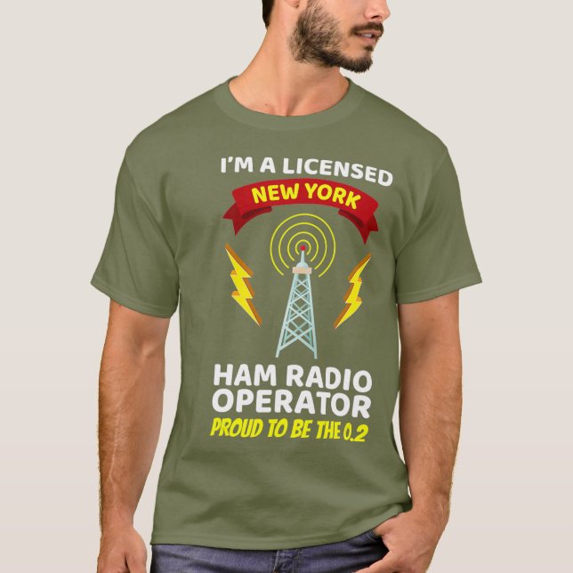 Amateur Radio Operator Funny Ham Radio New York T Shirt (Framsida)