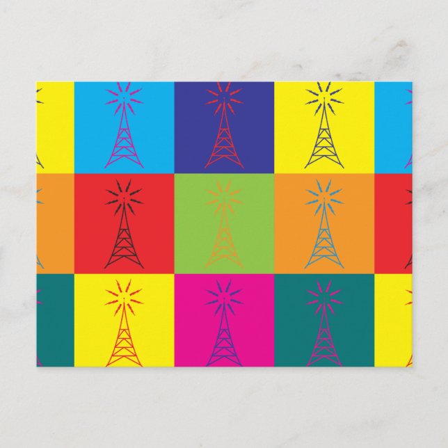 Amateur Radio Pop Art Vykort (Framsida)