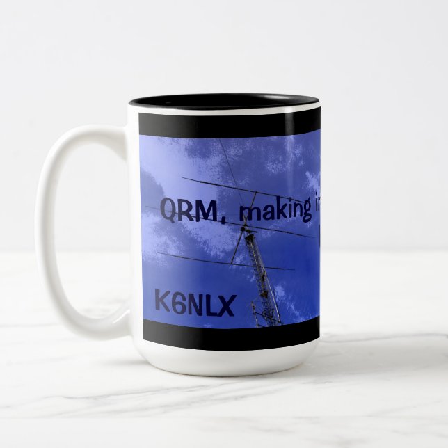 Amateur Radio QRM och Callsign Mugg (Vänster)
