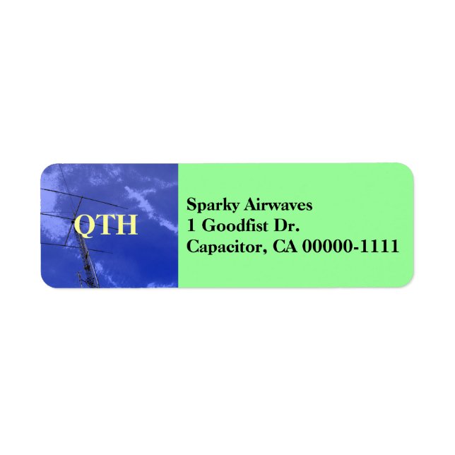 Amateur Radio QTH Address Label Returadress Etikett (Framsidan)