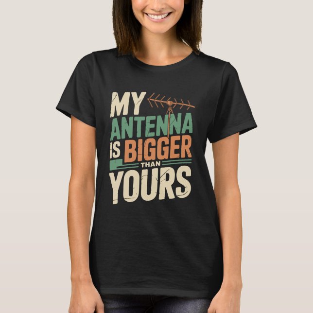 Amatör operatör utrustning Ham Radio Antenn T Shirt (Framsida)