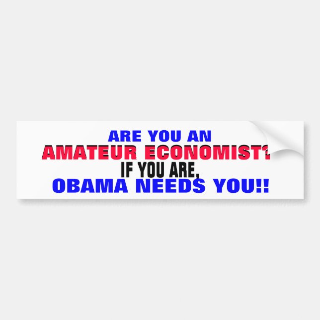 AMATÖRMÄSSIG EKONOM??  OM SÅ. .OBAMA BEHÖVER DIG! BILDEKAL (Framsidan)