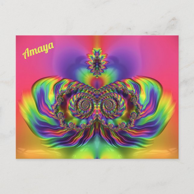AMAYA ~ 3D-designmönster ~ Flera färger ~  Vykort (Framsida)