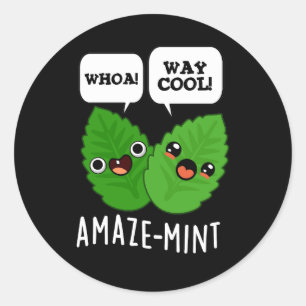 Amaze-mint Funny Mint Lövs Pun Mörk BG Runt Klistermärke