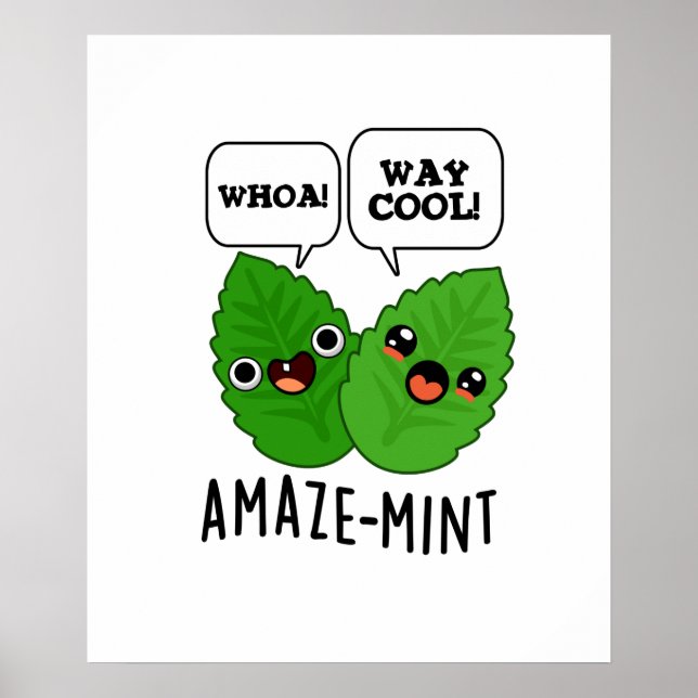 Amaze-mint Funny Mint Lövs Pun Poster (Framsidan)