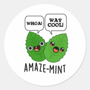Amaze-mint Funny Mint Lövs Pun Runt Klistermärke
