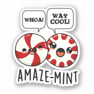 Amaze-mint Funny Peppermint Pun Klistermärken
