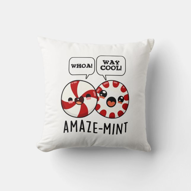 Amaze-mint Funny Peppermint Pun Kudde (Framsida)