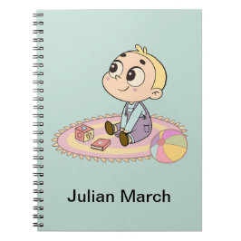 Amazed Boy Illustration Anteckningsbok