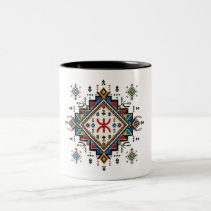 Amazigh-arbetsmugg - Traditionell marockansk berbe Två-Tonad Mugg