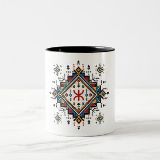 Amazigh-arbetsmugg - Traditionell marockansk berbe Två-Tonad Mugg