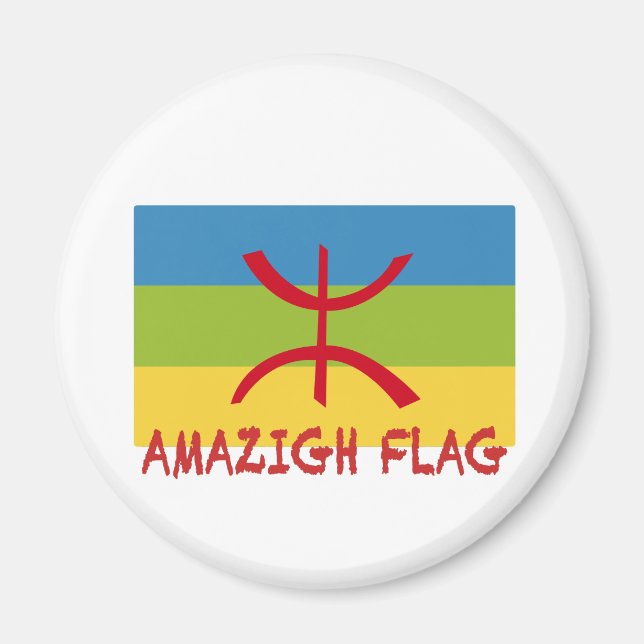 Amazigh flagga - berber flagga-Drapeau Amazigh Magnet (Framsidan)