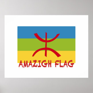 Amazigh flagga - berber flagga-Drapeau Amazigh Poster