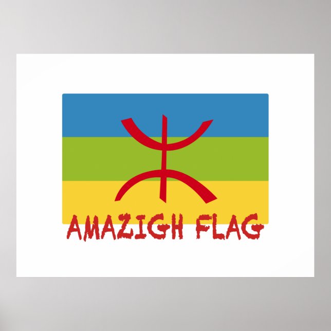 Amazigh flagga - berber flagga-Drapeau Amazigh Poster (Framsidan)