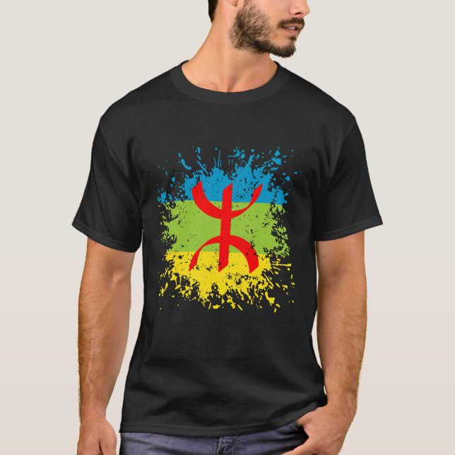 Amazigh Flagga,Flagga av amazigh,kabyle amazigh be T Shirt (Framsida)