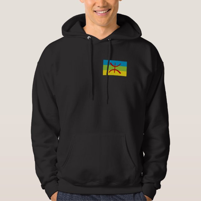 Amazigh Flagga Gift Berber Flagga Kabyles Hoodie (Framsida)