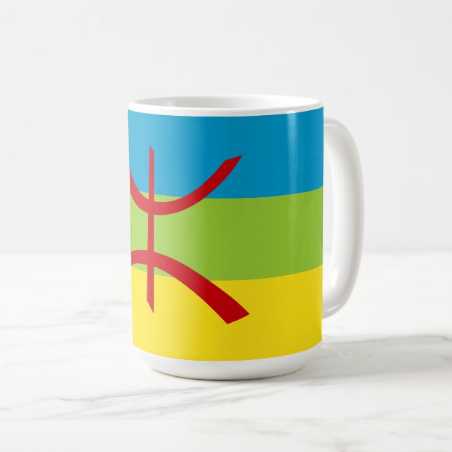 Amazigh Flagga Gift Berber Flagga Kabyles Kaffemugg (Framsida höger)