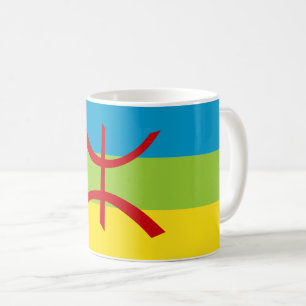 Amazigh Flagga Gift Berber Flagga Kabyles Kaffemugg
