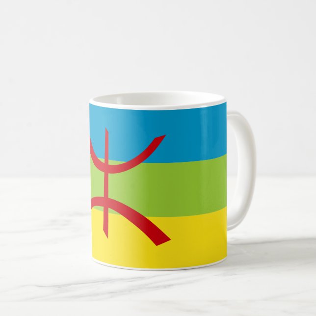 Amazigh Flagga Gift Berber Flagga Kabyles Kaffemugg (Framsida höger)