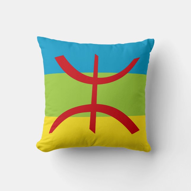Amazigh Flagga Gift Berber Flagga Kabyles Kudde (Framsida)