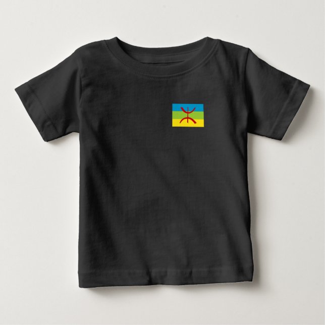 Amazigh Flagga Gift Berber Flagga Kabyles T Shirt (Framsida)