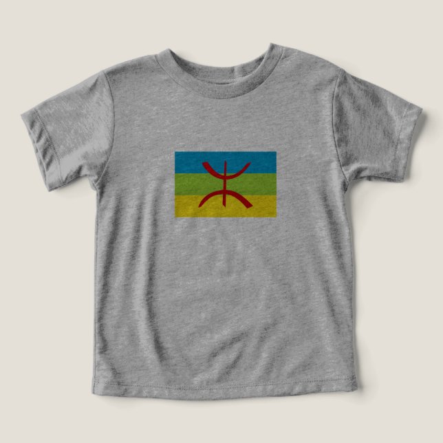 Amazigh Flagga Gift Berber Flagga Kabyles T Shirt (Design Framsida)