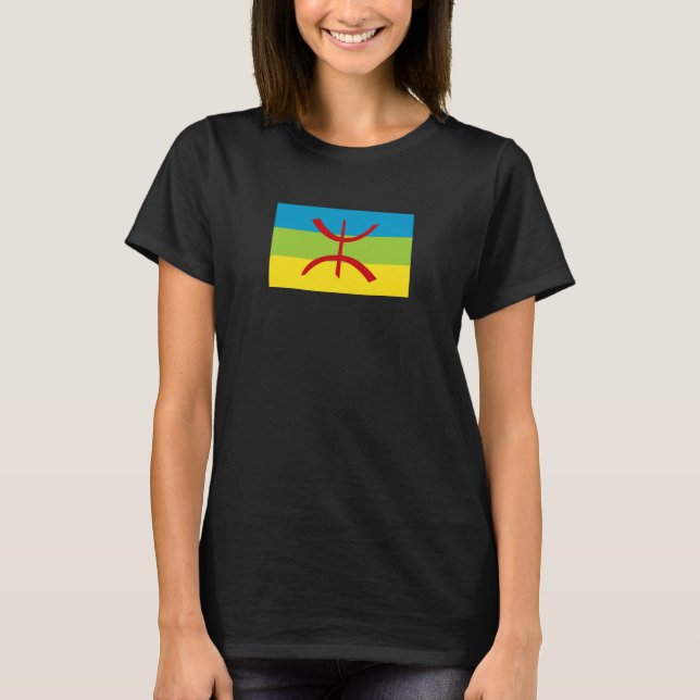 Amazigh Flagga Gift Berber Flagga Kabyles T Shirt (Framsida)