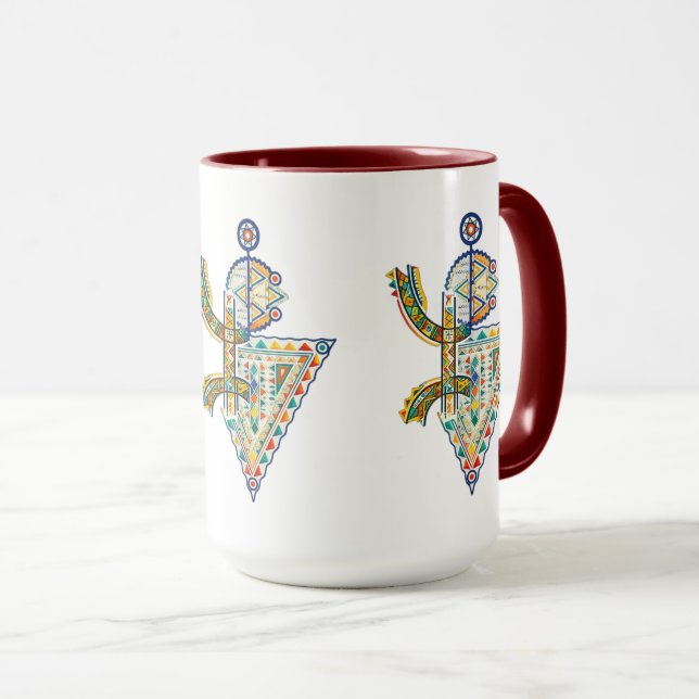 Amazigh geometrisk tribal Amazigh t-shirt Mugg (Framsida höger)