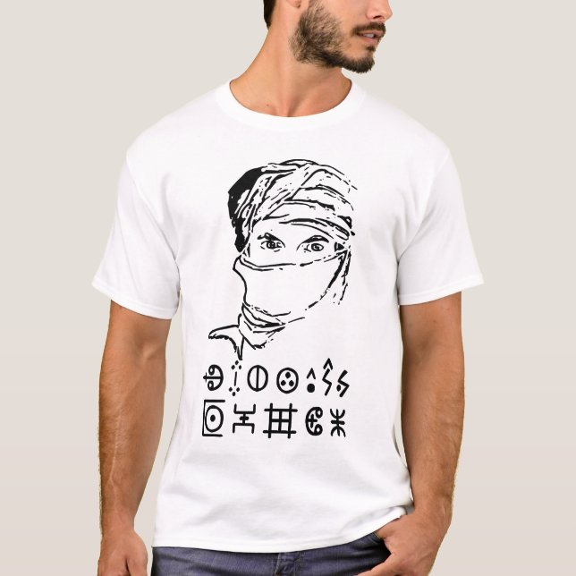 Amazigh Kabyle Berber Tattoo-symboler tifinagh art T Shirt (Framsida)