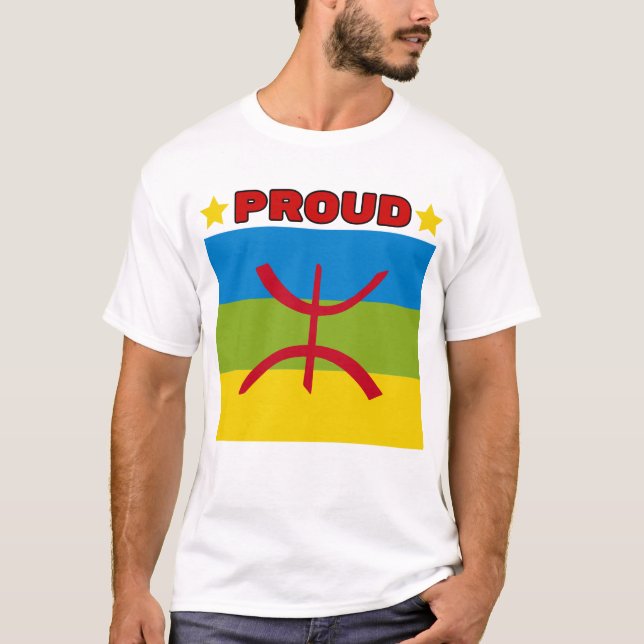 Amazigh Kabyle Berber Tattoo-symboler tifinagh art T Shirt (Framsida)
