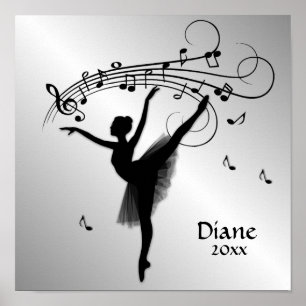 Amazing Ballerina Dancing with Music Poster