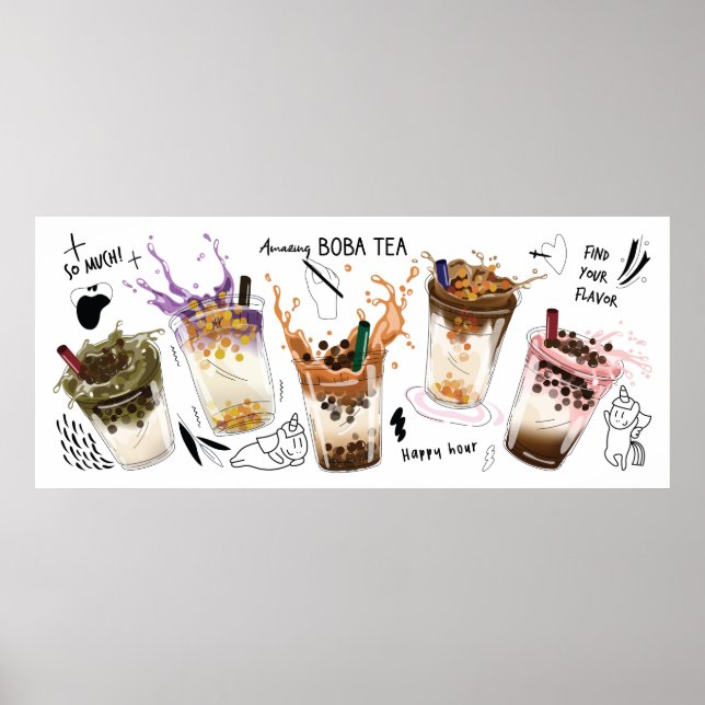 Amazing Boba tea Poster (Framsidan)