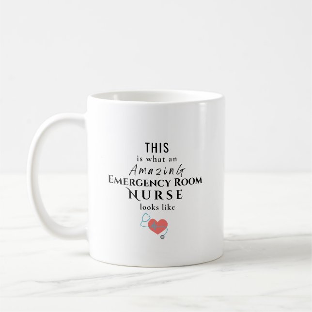 Amazing Emergency Room Nurse Personalized Kaffemugg (Vänster)