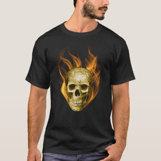 Amazing Flaming Skull Design T Shirt