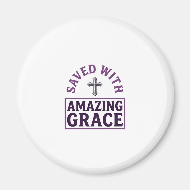 Amazing Grace Kristet Kors Vintage Magnet (Framsidan)