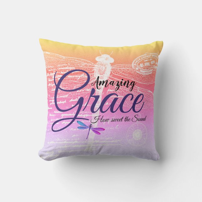 Amazing Grace Libelle pastell gradient  Kudde (Framsida)