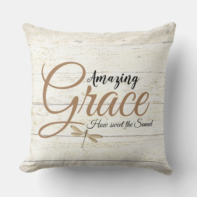 Amazing grace på trä kastkudde kudde (Framsida)