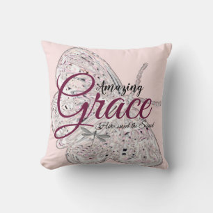 Amazing Grace rosa fjäril Kudde
