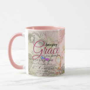 Amazing Grace vintage rosa Mugg