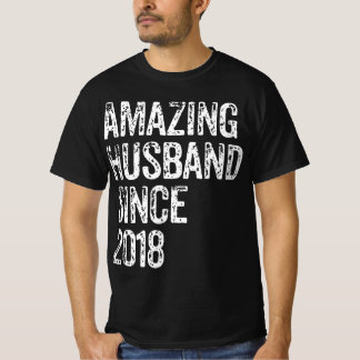 Amazing Husband Since 2018 4 Year Wedding Annivers T Shirt