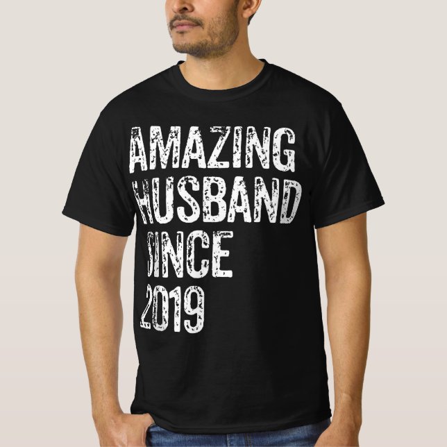 Amazing Husband Since 2019 3 Year Wedding Annivers T Shirt (Framsida)