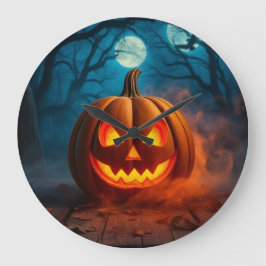 Amazing Lava-Glow Pumpkin Halloween Clock Stor Klocka