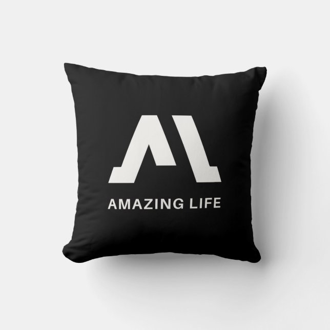 Amazing Life Monochrome A Logo Kudde (Framsida)