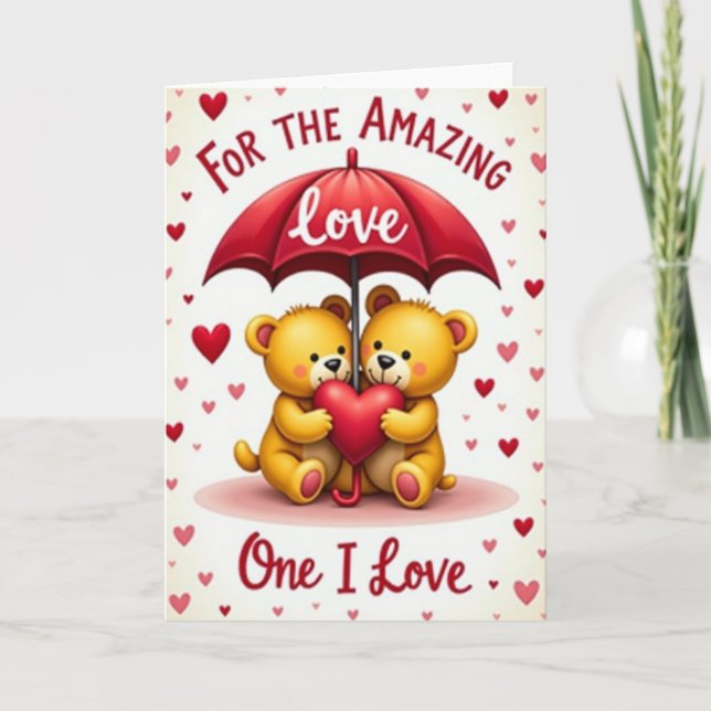 Amazing Love Heart Bears Card Kort (Framsida)
