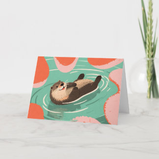 Amazing Otter Animal Greeting Card Kort