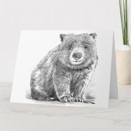 Amazing realistic wombat in pencil drawing style kort