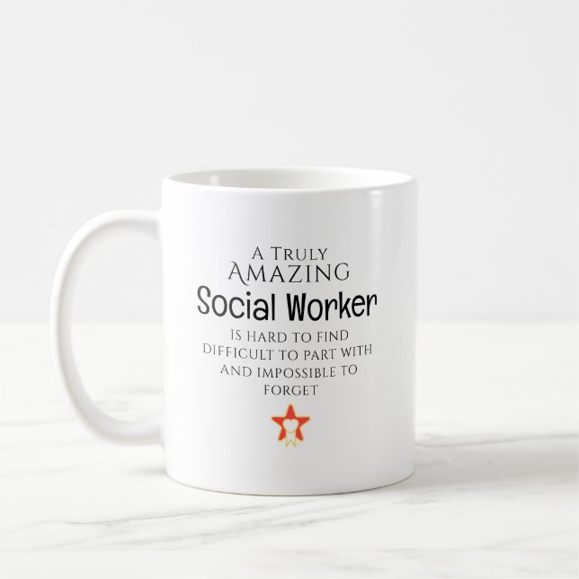 Amazing Social Worker Hard To Find Personalized Kaffemugg (Vänster)